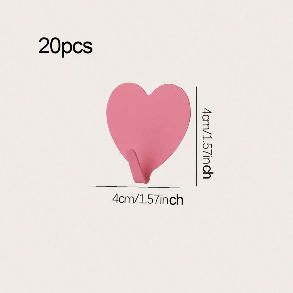 3/5/10/20pcs - Heart-Shaped Hooks - Rustproof, Reusable for Towels, Clothes & Keys - Easy Install, No Drilling Required