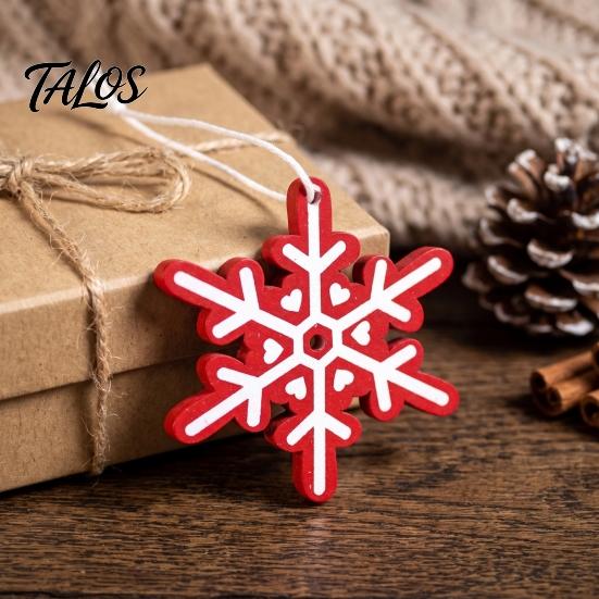 Retro Style Xmas Pendants Christmas Tree Wooden Pendant, Vintage Cartoon Ornament with Lanyards, Santa Claus Elk Snowflakes Lightweight Pendant