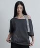 Aejeuyua Belted Halter Off-Shoulder Tee Charcoal