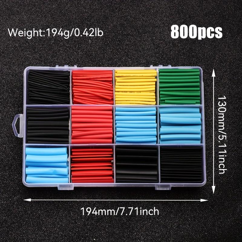 560/580/800 PCS Heat Shrink Tubings 2:1,Wire Cable Wrap Assortment Tube Sets Electric Insulation Heat Shrink Tube Kit (6 Colors)