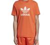 adidas Originals Trefoil T Shirts Men's Orange Yellow Crew Neck Moderate Straight Fit DZ4572