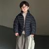 Kids Unhooded Solid Stand Collar Padded Winter Coat For Boys And Girls