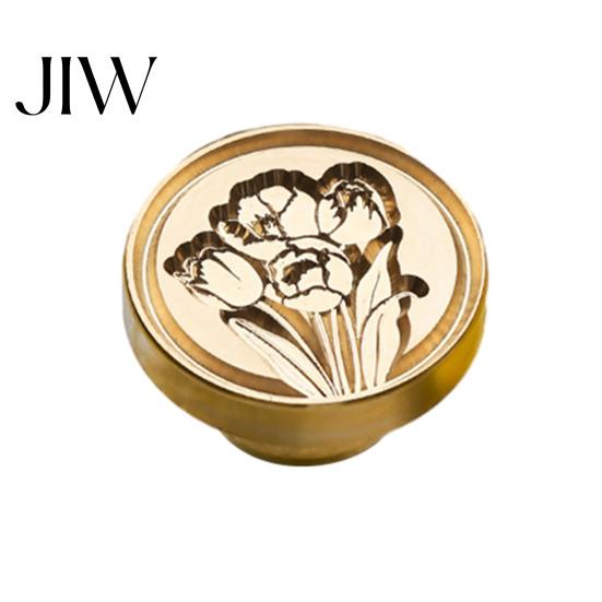 Journal Decoration Seal Wax Stamp, Vintage Plant Pattern Head, Durable Handmade Stationery Accessory Copper Stamp Head Replacement, for Envelope