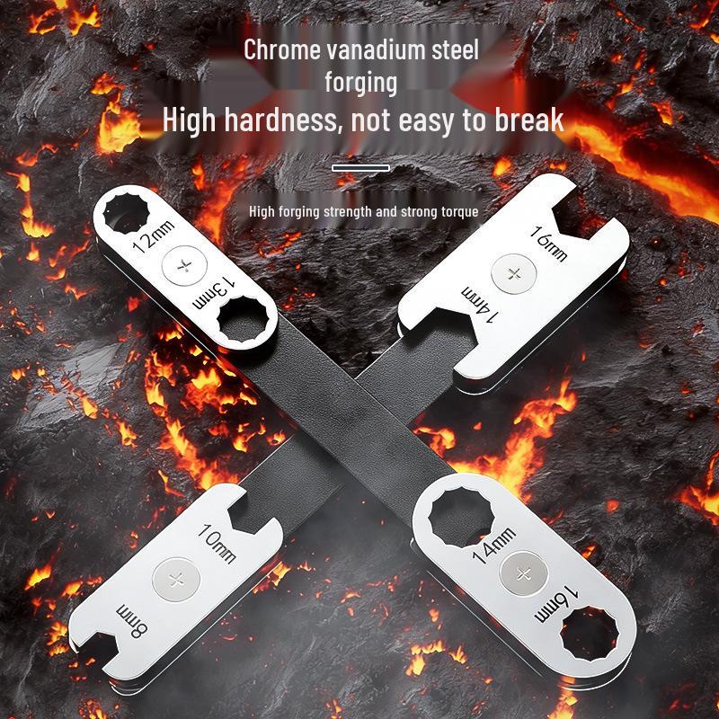8-in-1 Dual-Use Rotatable Wrench: Open & Box-End Multifunction Auto Repair Tool