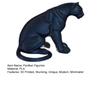 Panther Figurine 3D Printed Black White Wildlife Figure Collectible Animal Sculpture for Home Office Desk Decor