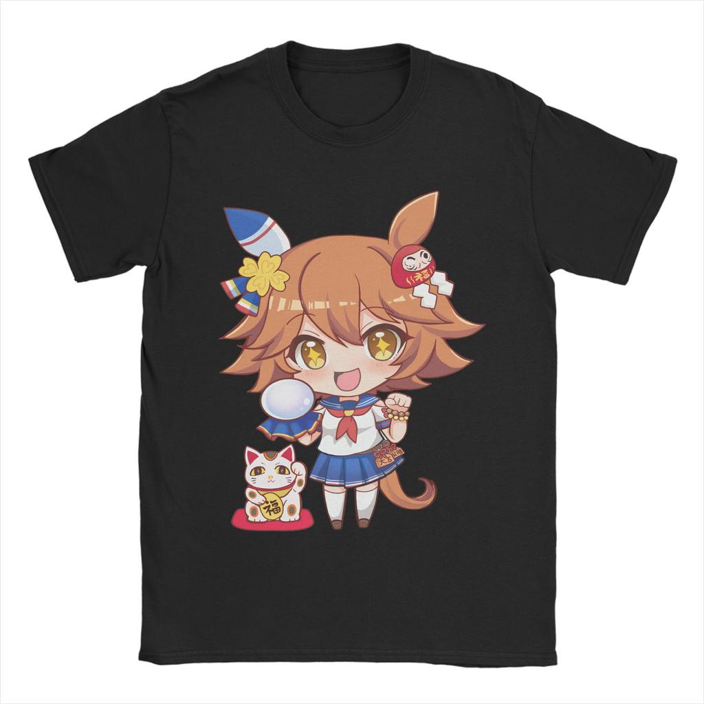 Anime Uma musume Pretty Derby T-Shirts für Herren Lustiges T-Shirt aus reiner Baumwolle Rundhals Kurzarm T-Shirt Übergröße Kleidung