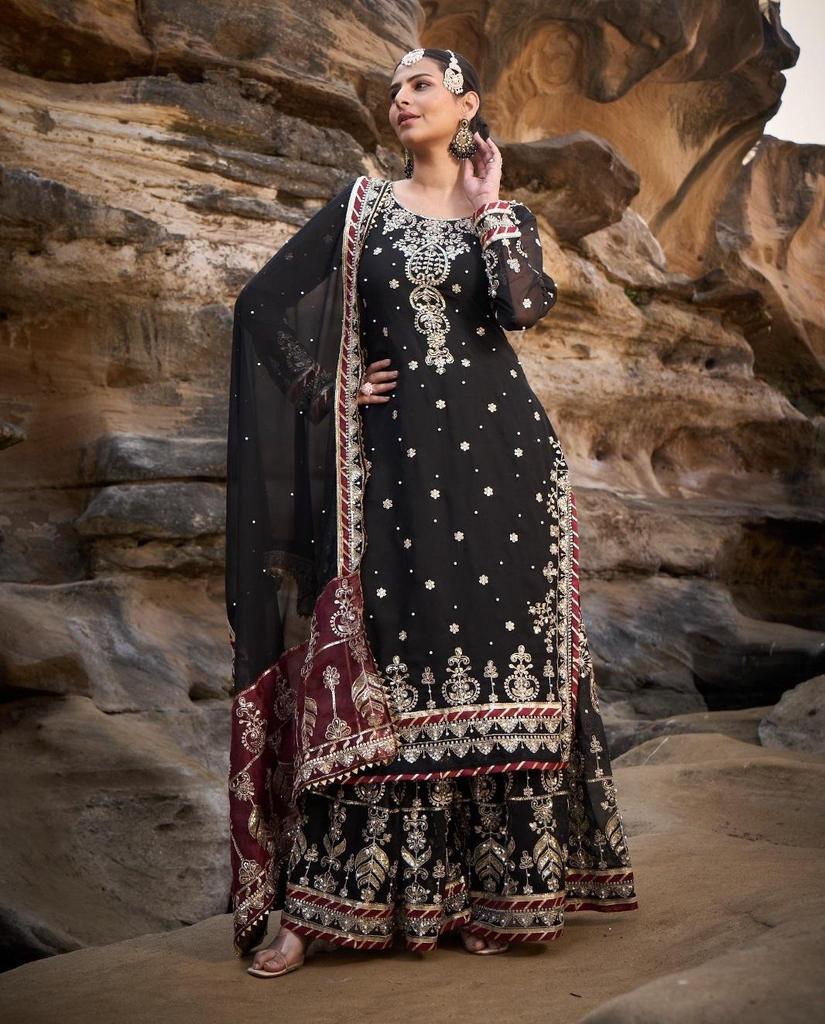 Indian Pakistani Kurta Pant Dupatta Set Bollywood Top Tunic Salwar Kameez Kurti Salwar Suit