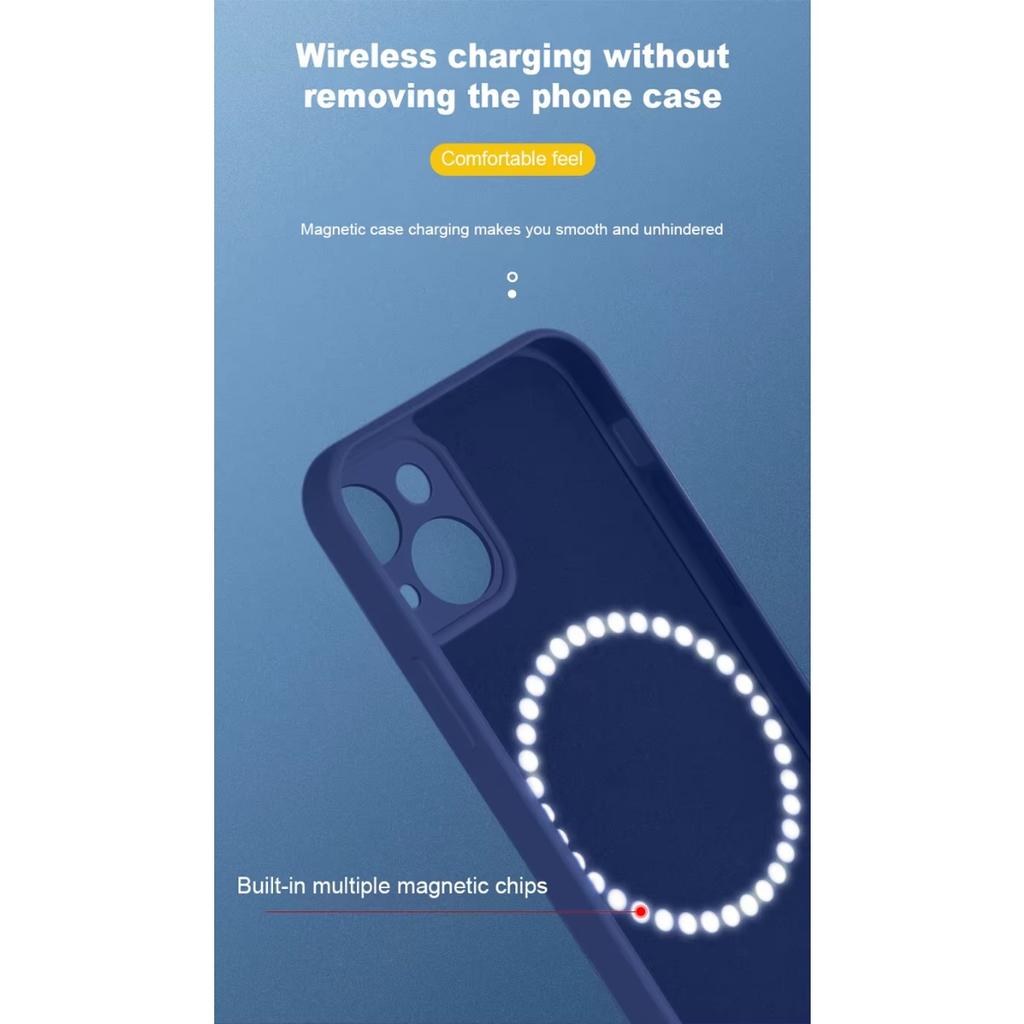 Tekuté silikonové pouzdro odolné proti nárazu pro iPhone 16 15 14 13 12 11 Magnetická bezdrátová nabíječka telefonu Pro Max Plus pro kryt Magsafe