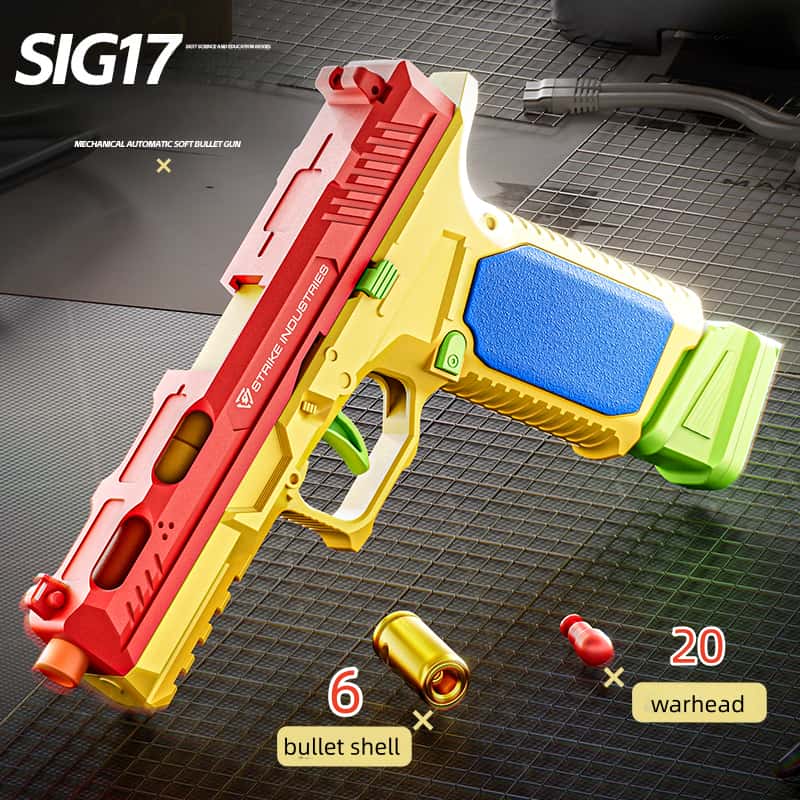 TTI 2011 Pistol Shell Throwing Continuous Firing Blowback Soft Bullet Gun Empty Hanging Birthday Gift