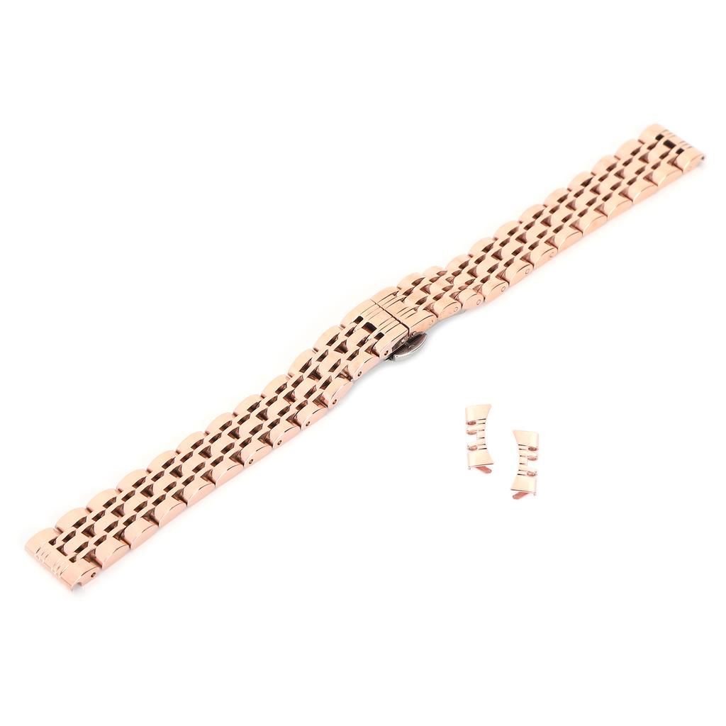 14mm Watch Band Stainless Steel Watch Strap Replacement Watch Band Strap AccessoryRose Gold