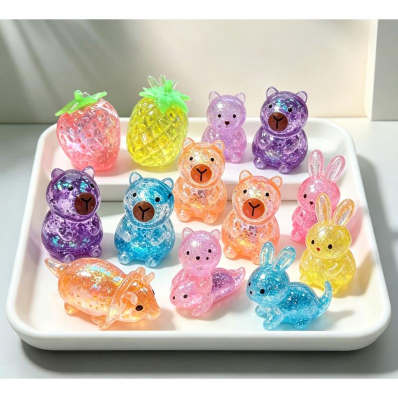 Cute Cartoon Rabbit Stress Relief Toy Girls Fidget Toys Colorful Rabbit for Easter Basket Stuffers Anti Stress Squeeze Toy