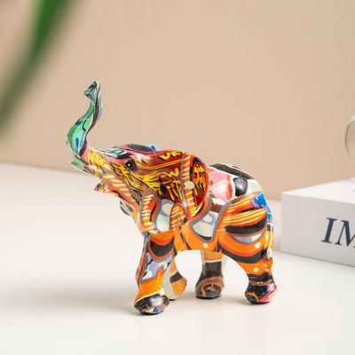 Coloré, Ornements d'éléphants, Animaux créatifs pour la maison, le bureau, les caves à vin, Artisanat et ornements en résine.
