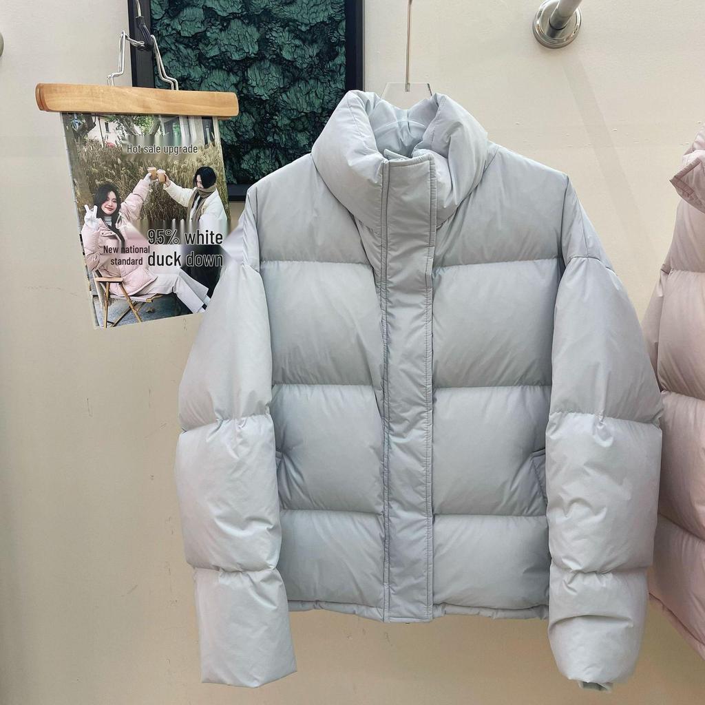 2025 Women's Petite Thickened White Duck Down Jacket - Short Stand-Up Collar