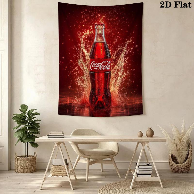 Vintage Cocacola Advertisement Tapestry Wallmounted Background Cloth Soft Background Wall Hanging Cloth Wall Covering Decoration