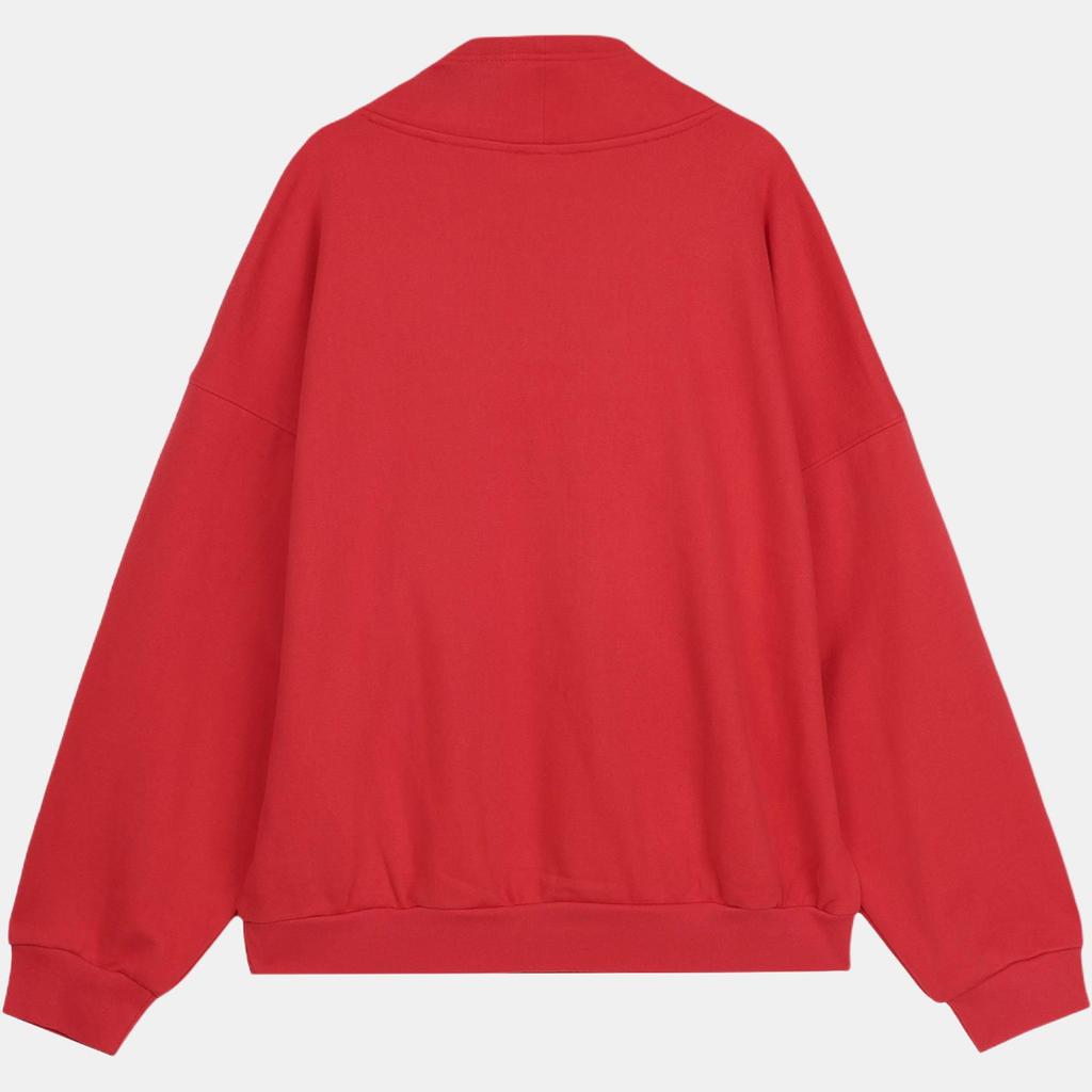 Levis Solid Color Loose Casual Stand Collar Long Sleeve Sweatshirt Women Sweatshirt Red 77372-0000