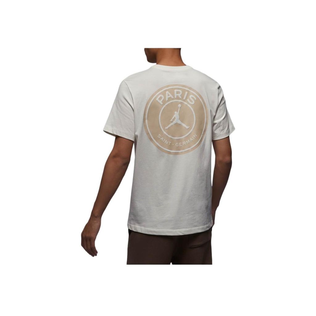 Jordan Paris Saint-Germain Letter Print Round Neck Casual Short Sleeve T-Shirt Men Tops Sail FN5333-133