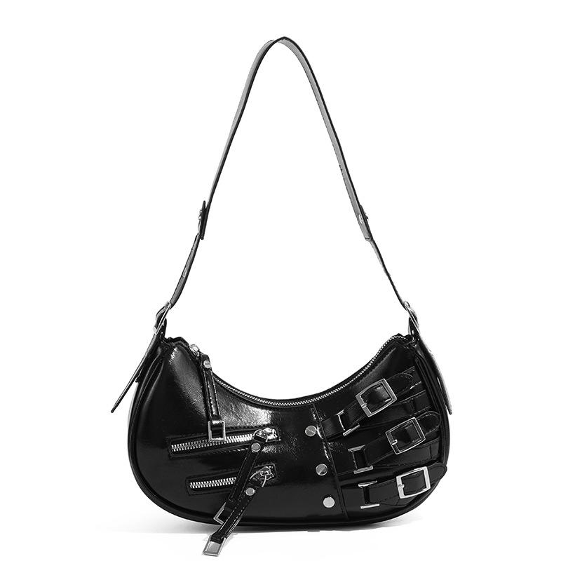 Vintage PU Leather Shoulder Bags For Women Y2K Trendy Cool American Motorcycle Bag 2026 Hot Sale Bags for Women Designer Handbag
