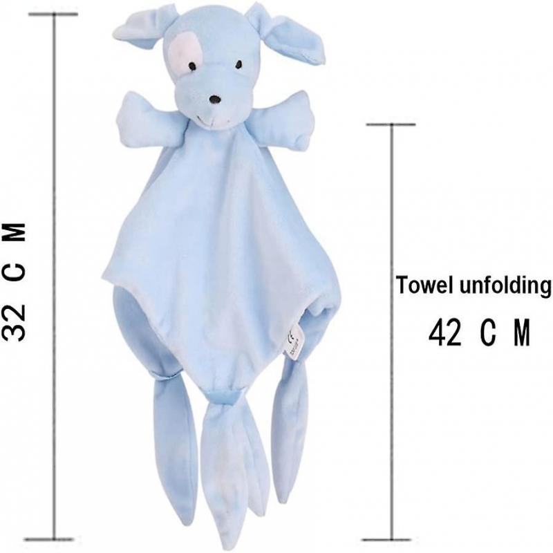 Baby Security Blanket Newborn Comforter Toy Comfort Blanket Plush Animal Security Blankie (Dog)