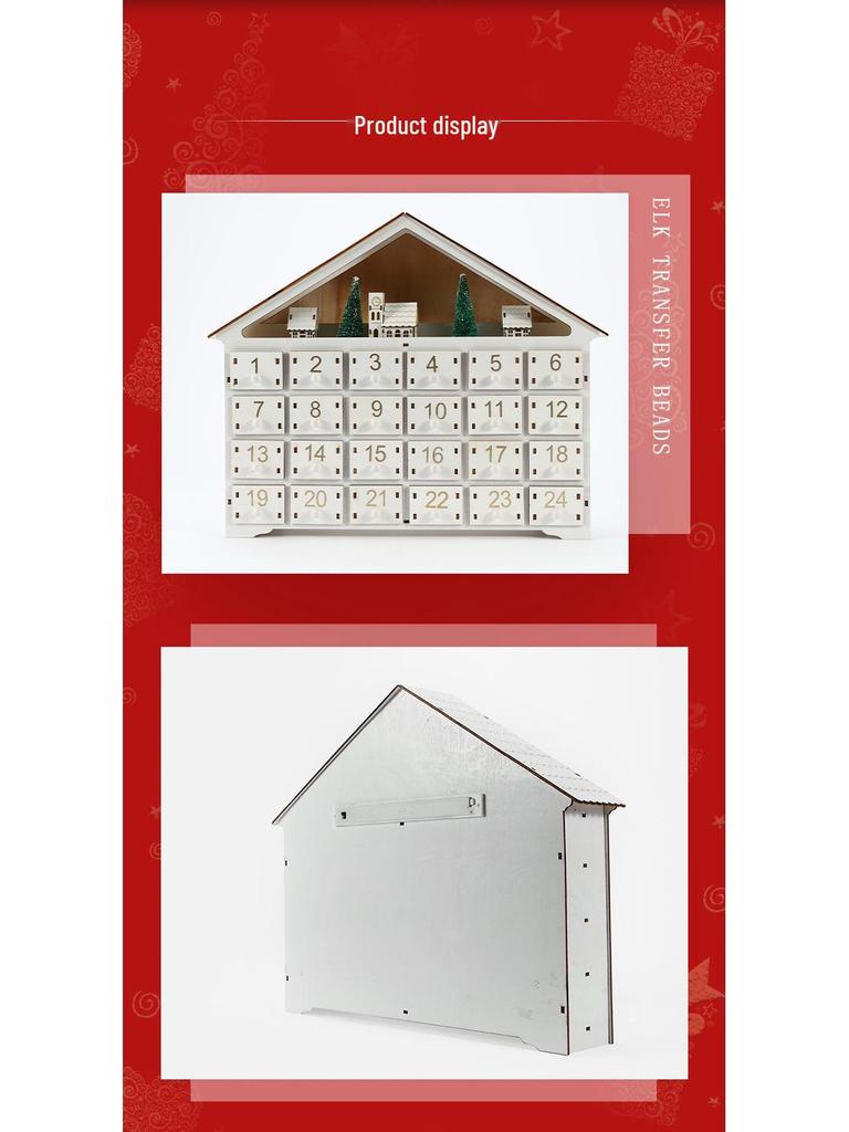 24-Day Christmas Advent Countdown Calendar Ornament Set for Home Decorations