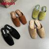 Fashion Luxury Flats Slippers Shoes For Women Mules Summer Spring Fashion Square Toe Ladies Flats Slippers Female Slides Sandals Shoes