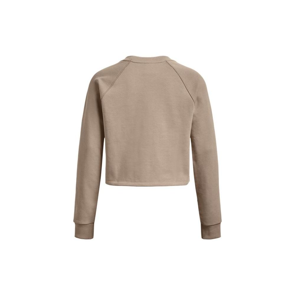 Under Armour Solid Color Crew Neck Long Sleeve T-Shirt Women Tops Brown 1378650-236