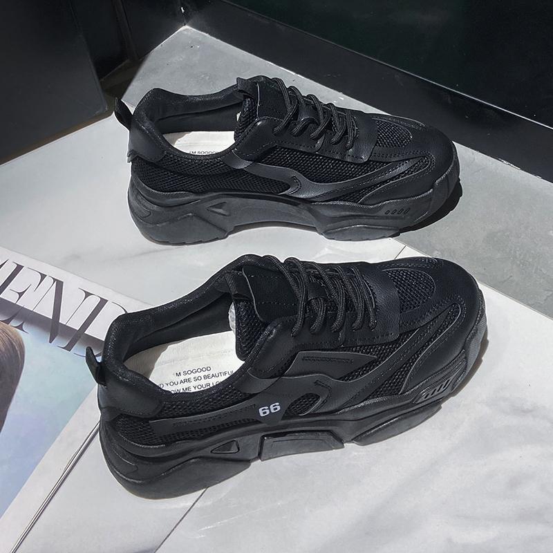 Sko For Kvinner Sneakers Sommer Nye Fritidssko Pappa Sko Tykksålede Høydeøkende Sko Kvinners Mesh Pustende Løpesko