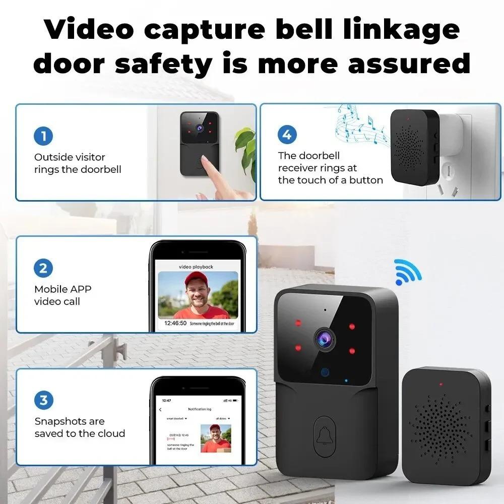 HD Wireless Doorbell Infrared Night Vision Doorbell Camera Fashion Smart Video Doorbell
