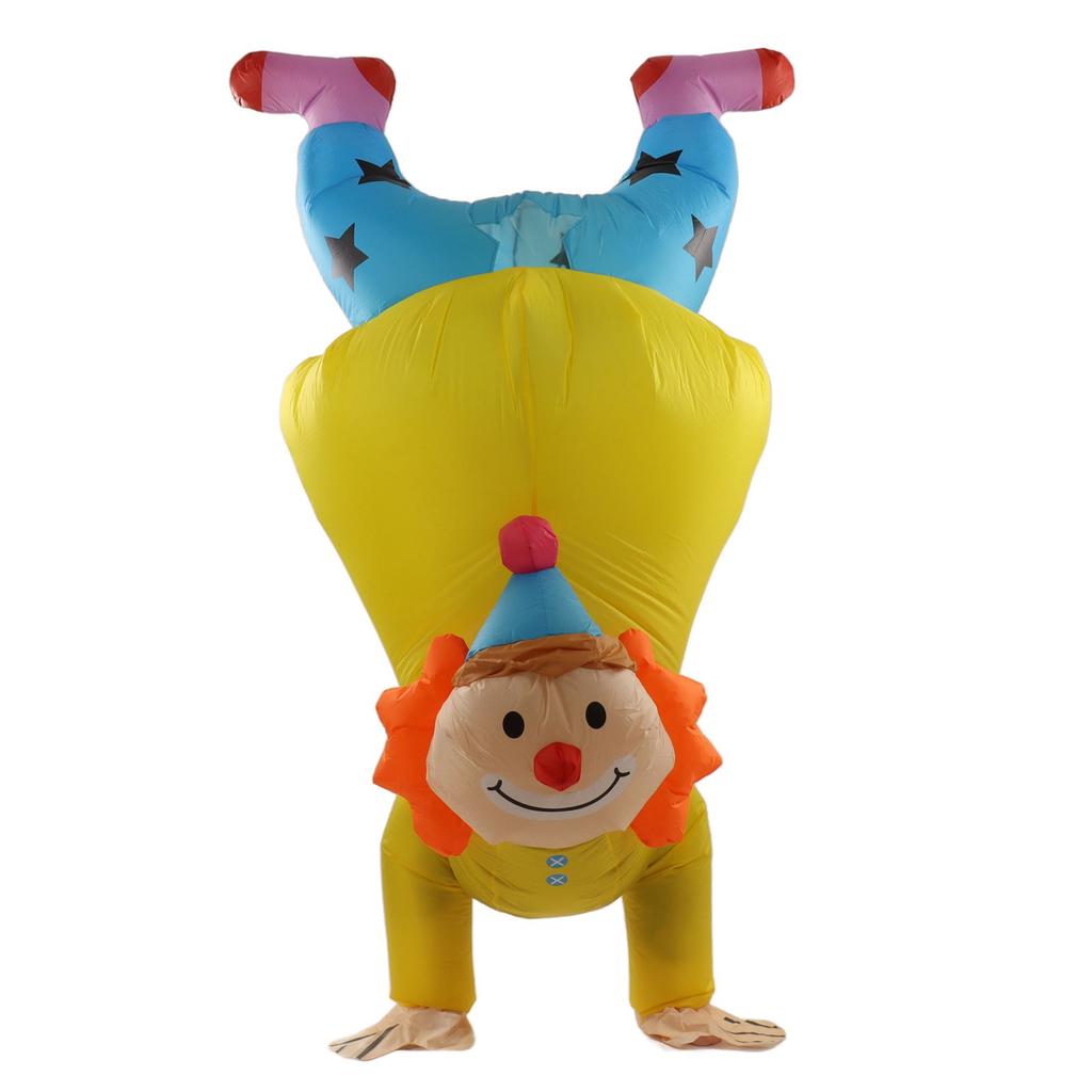 Dospelý Nafukovací Kostým Klauna na Stojku Halloween Klaun Hore nohami Nafukovací Kostým
