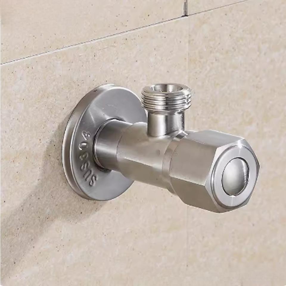 Rostfritt stål Varm Kall Inloppsventil Toalett Påfyllningsvinkelventiler Handfat Vattenvärmare Kran för Kök Badrumstillbehör