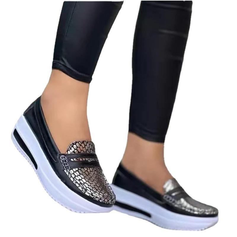 New Luxury Designer Women Fashion Loafers Breathable Slip-On Vulcanized Shoes Casual Wedge Heel Lightweight Woman Sneakers