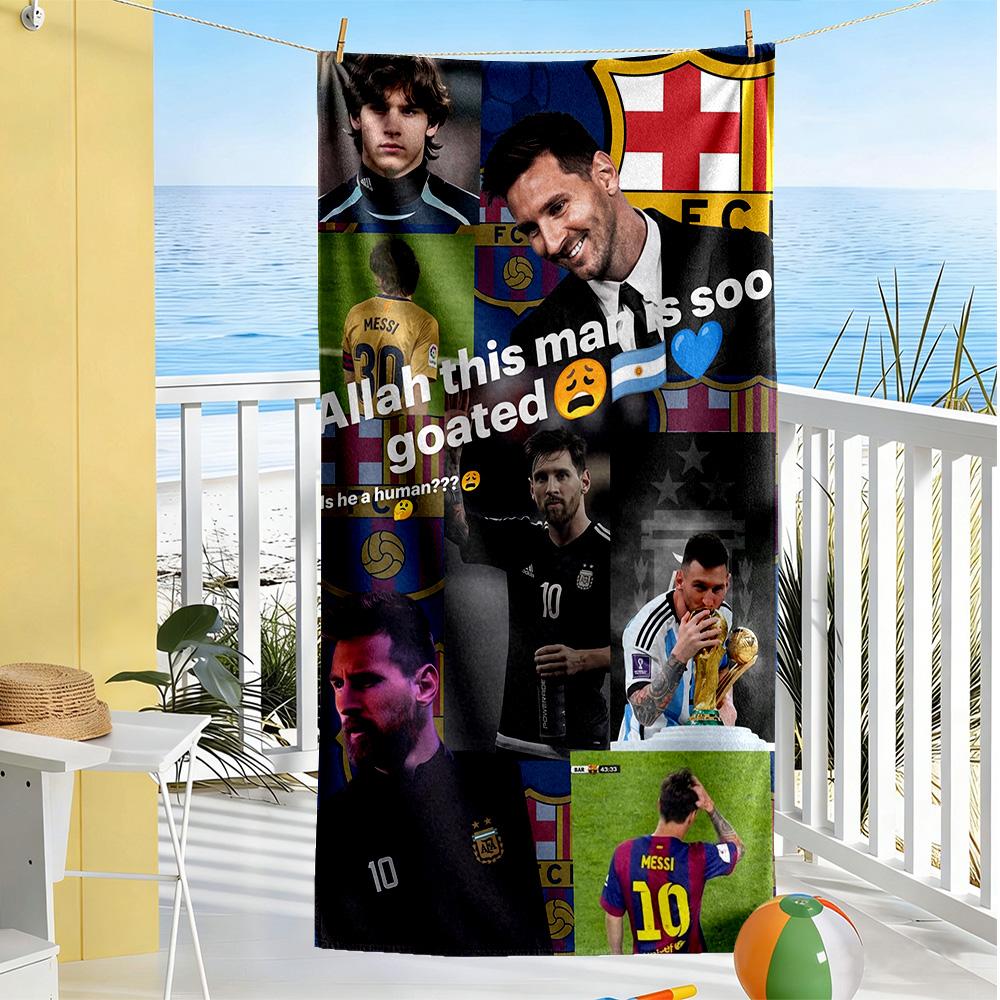 Messi Beach Towel Super Soft & Absorbent Comfortable Lightweight Perfect for Traveling Yoga Camping and Swimming