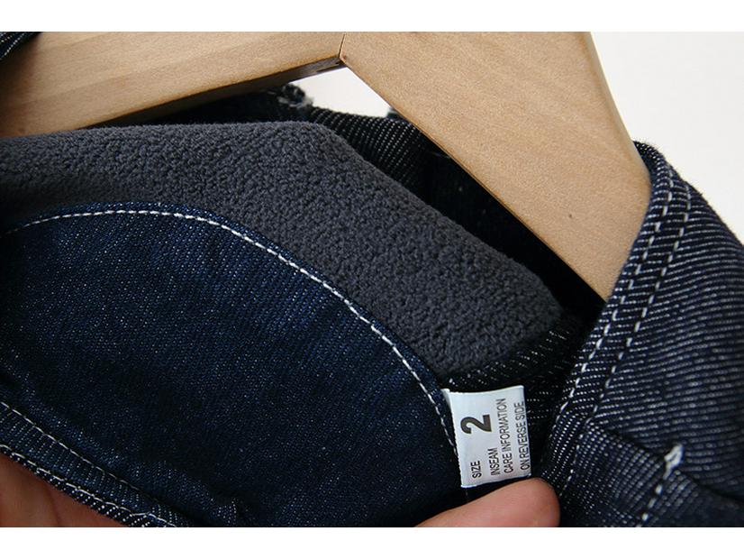 2025 Winter Korean-Style Denim Composite Velvet Overalls for Boys and Girls