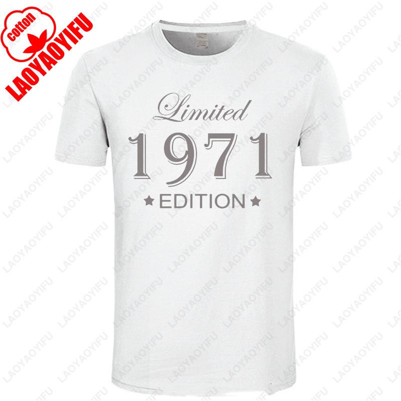 Man Made in 1971 Tshirt Tops Limited Edition 1971 T Shirts Short Sleeve Summer Funny Classic Simple Style Printed Tshirt Tops