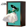 Elegant Tissue Box for Home Walnut Wood Box, with Artistic Ballet Dancer Skirt Design, Design Multipurpose Paper Towel Holder Decor Entryway