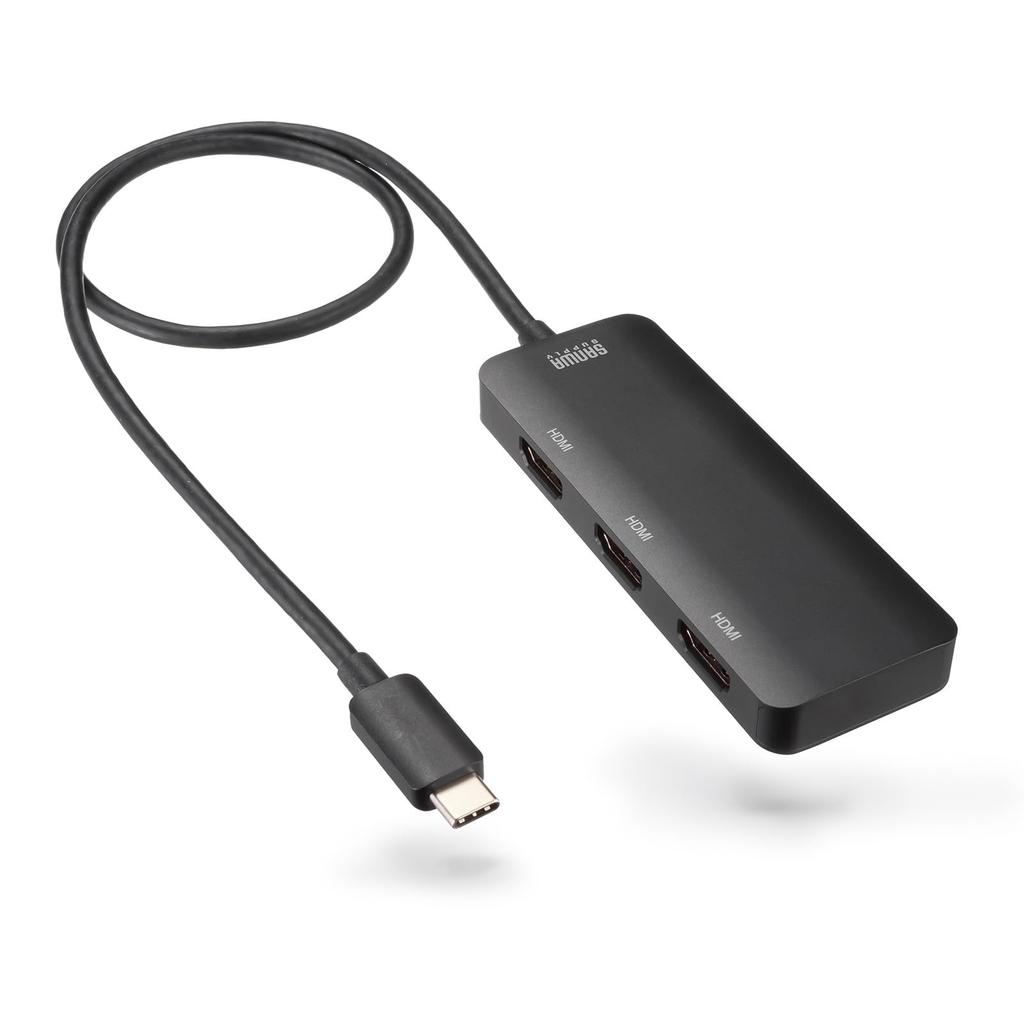 Sanwa Supply USB Type C to HDMI Adapter (3 Ports/4K Compatible) AD-ALCMST3HD2