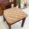 Cotton Linen Non-Slip Sponge Dining Chair Cushion, All-Season Solid Color with Straps, Horseshoe Shape.