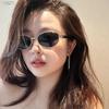 Trendy Retro Oval Metal Frame UV Protection Sunglasses for Women - Dark Green High-End Style