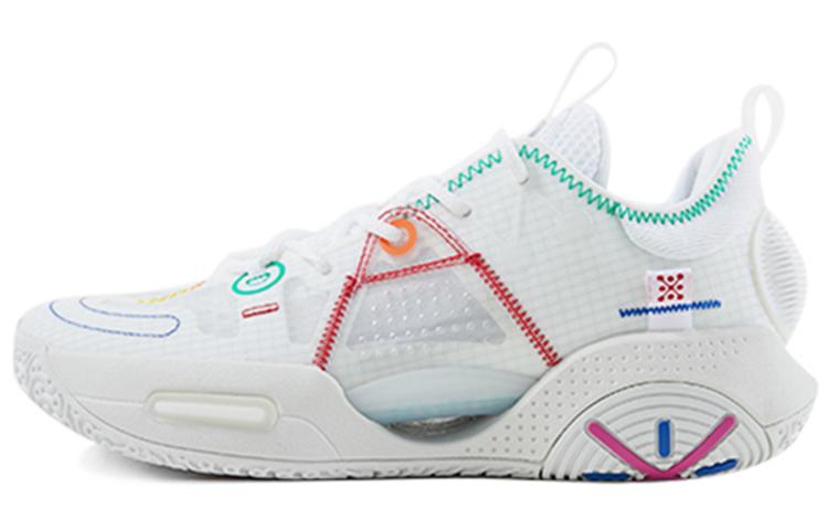 Li Ning All City 9 V1.5 Basketball Shoes Men s Low Top White/Red/Green ABAR015-D 40