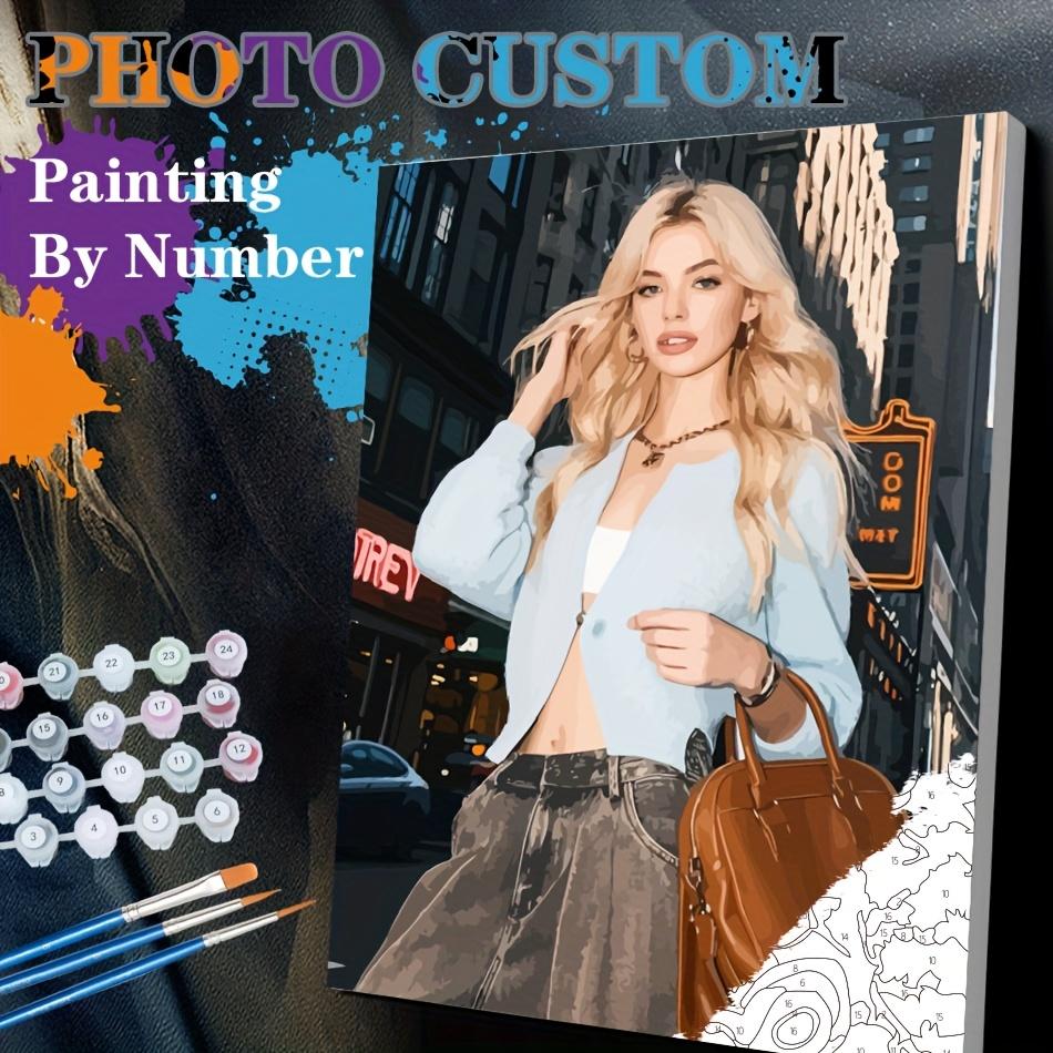 Paint By Numbers 1pc 2D Flat Customized Photo Custom Picture with Numbers Ornamental, Reusable, Exquisite, Stylish, High-Quality, Colorful, Unique