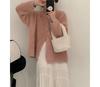 Women's Mid-Length V-Neck Mink Cashmere Cardigan Coat - Autumn/Winter