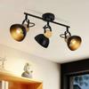 Ceiling Spotlight - NETTLIFE - 3 Bulbs E27 - Black - 350° Adjustable - Metal