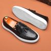 Mode Herren Freizeitschuhe aus Leder Slipper Herren Klassischer Britischer Stil Quasten Loafer Herren Outdoor Fahr-Flats