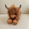 Highland Cow Plush Toy Cute Yak Doll with Long Fluffy Hair Soft Stuffed Animal Gift for Kids Adults Cow Lovers