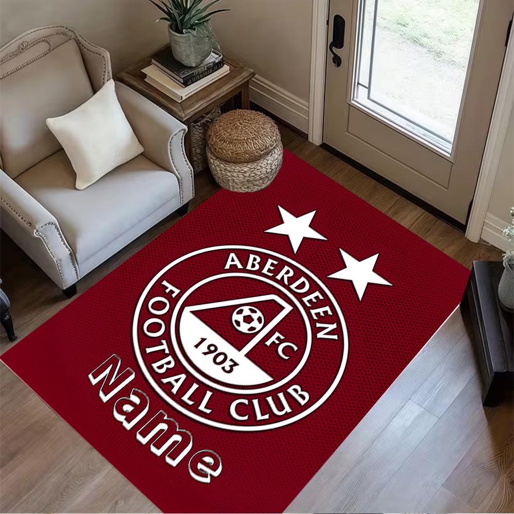 Aberdeen Fc Crest Customize Your Name Carpet Suitable for Dining Room Dormitory Game Room Kitchen Antislip Carpet Anime Office Decor