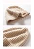 Unisex Thickened Ribbed Knit Cashmere Beanie - Autumn/Winter Style