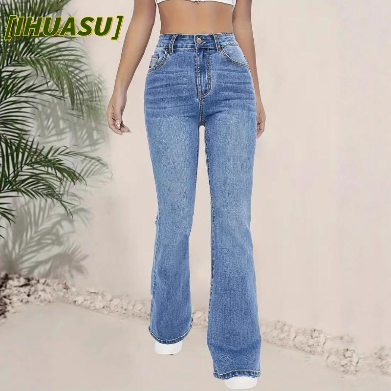IHUASU Damenmode, lässig, einfarbig, bedruckt, Hosen und Caprihosen