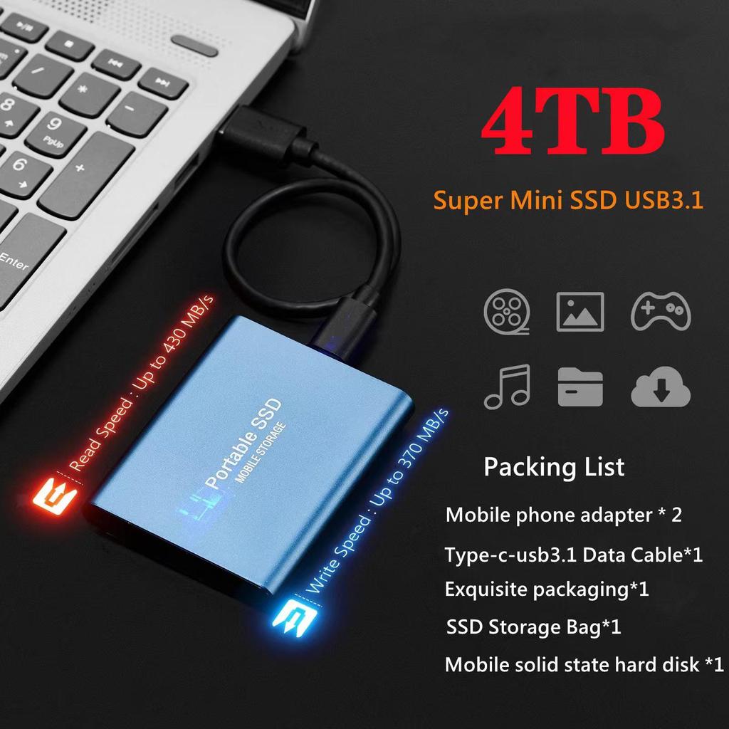External Mobile Solid State Drive 512GB/1TB USB 3.0 High-Speed for Phone/Computer
