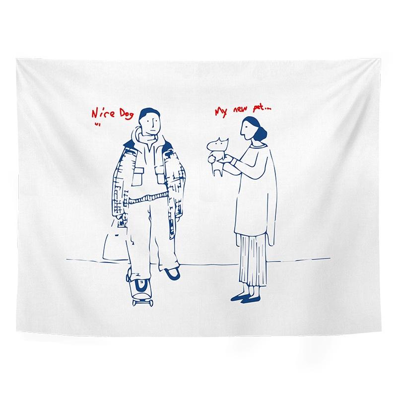 Wandteppich Hänge Stoff Cartoon Animation Hintergrund Netz Rot Zimmer Schlafzimmer Nachttisch Dekoration