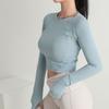 New Yoga Wear Women's Fashion Sports Pilates Running Fitness Clothes Tight Long Sleeve Casual Top Crop Top Short