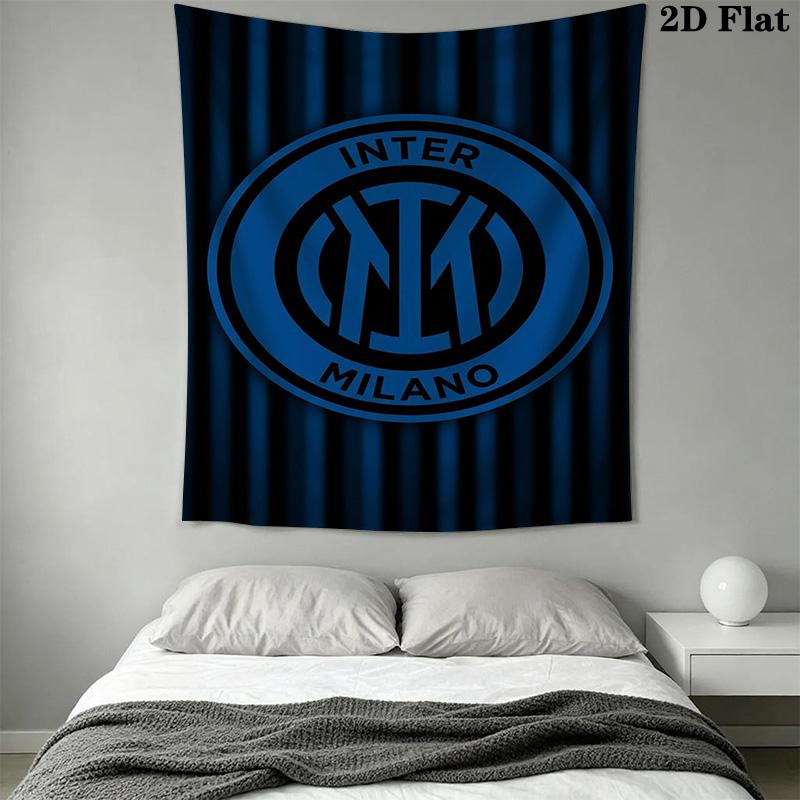 Inter Milan Logo Wallpaper Bedding 1 Duvet Cover 2 Pillowcase Without Core Christmas Birthday Gift Soft And Comfortable